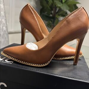 BCBG Women's Brown Studded Heels NEW